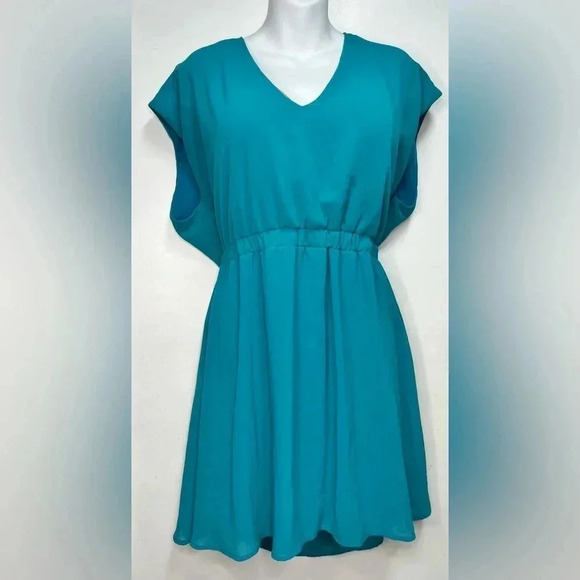 Charles Henry Turquoise Knee Length Dres - Picture 1 of 4